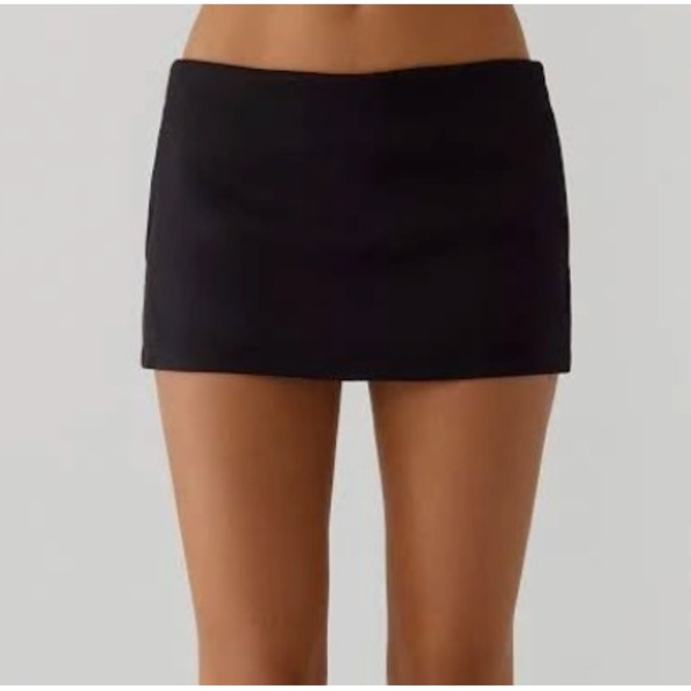 Camila Coelho Black Mini Skort Wrap Front High Waist Shorts Size 10 Revolve NWOT